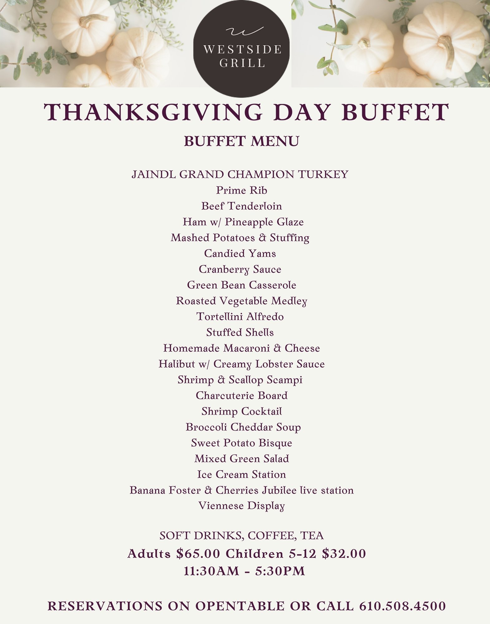 Thanksgiving Menu